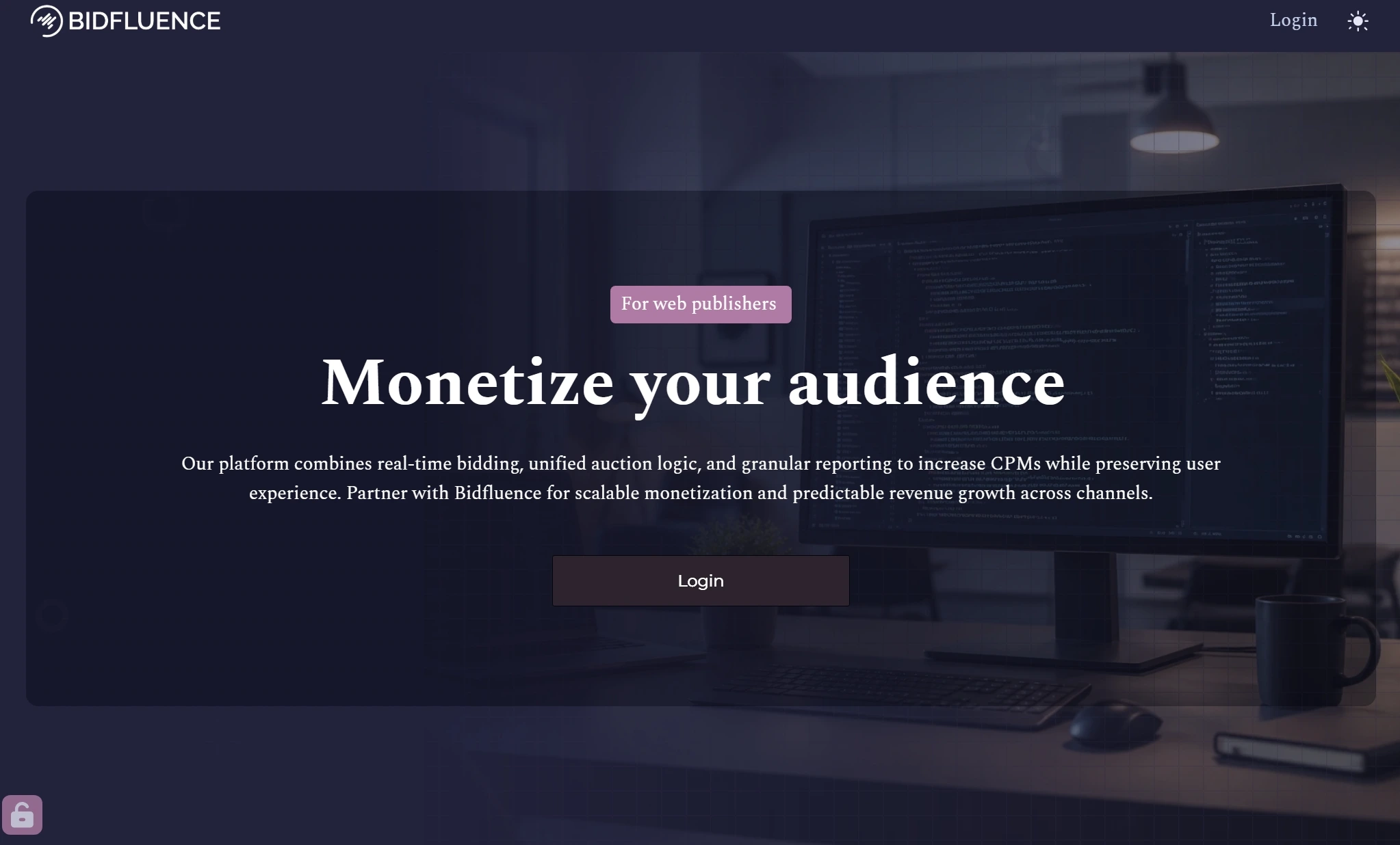 Bidfluence home page